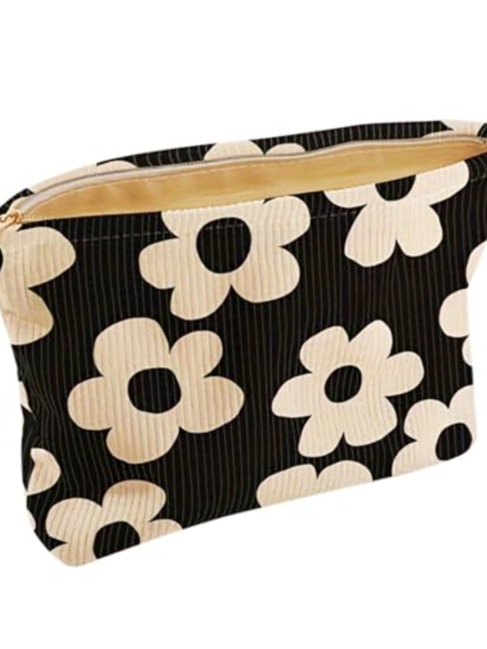 Small Canvas Cosmetic Bag with Zipper Travel Makeup Pouch